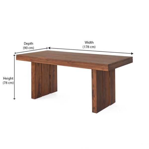 Sheesham Wood Rectangle 6 Seater Dining Table Set Furniture for Home Living Room  (Teak Finish) - Image 4