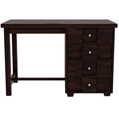 Solid Sheesham Wood Study/Office Table for Students with 4 Drawer Storage (Walnut Finish)