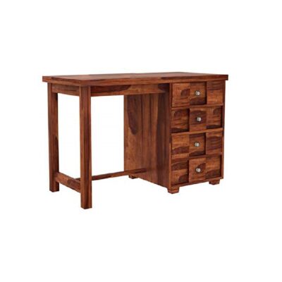 Solid Sheesham Wood Study/Office Table for Students with 4 Drawer Storage (Honey Finish)