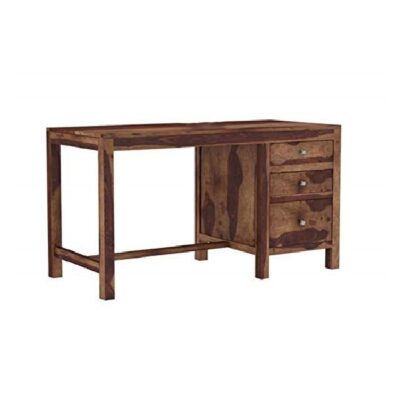 Solid Sheesham Wood Study Table for Students with 3 Drawer Storage (Teak Finish)