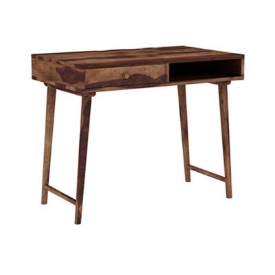 Sheesham WoodStudy Table for Students Workstation Laptop Tables Office Desk with Drawer and Shelf Storage (Teak Finish)