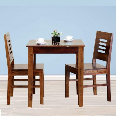Sheesham Wooden Dining Table 2 Seater | Dining Table Set with 2 Chairs for Living Room| Home Dining Room Furniture | Teak Finish