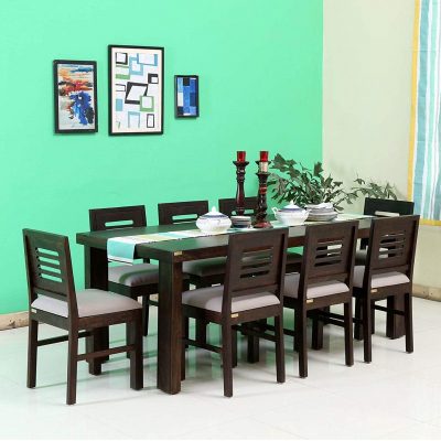 Sheesham Wood Rectangle 8 Seater Dining Table (Walnut Finish)