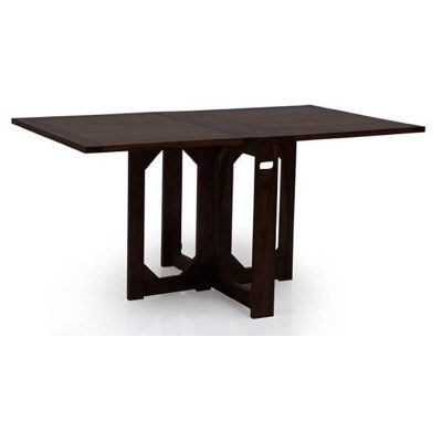 Solid Wood Folding Dining Table for Dining Room (Sheesham Wood, Mahogany Finish)
