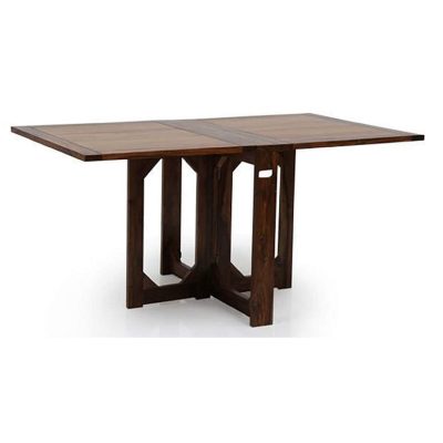 Woodstage Solid Wood Folding Dining Table for Dining Room (Sheesham Wood, Honey Finish)