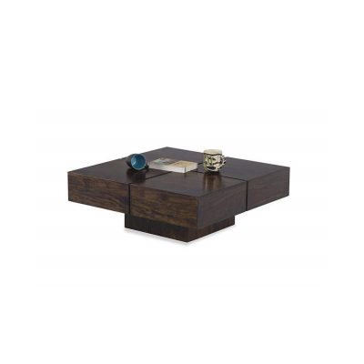 Sheesham Wood Square Center Coffee\Tea Table for Living Room (Walnut Finish)