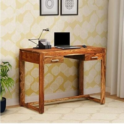 Sheesham Wood Study Table/Laptop Office Desk for Students (Rustic Teak Finish)