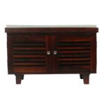 Solid sheesham Wood Shoe Rack Cabinets Shoes Storage Table Seating Bench Furniture Mahogany Finish - Image 2