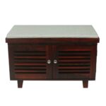 Solid sheesham Wood Shoe Rack Cabinets Shoes Storage Table Seating Bench Furniture Mahogany Finish