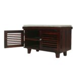 Solid sheesham Wood Shoe Rack Cabinets Shoes Storage Table Seating Bench Furniture Mahogany Finish - Image 3