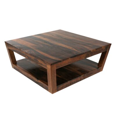 Woodstage Sheesham Wood Square Centre Coffee Table for Living Room Tea Table Furniture for Home (Honey Finish)