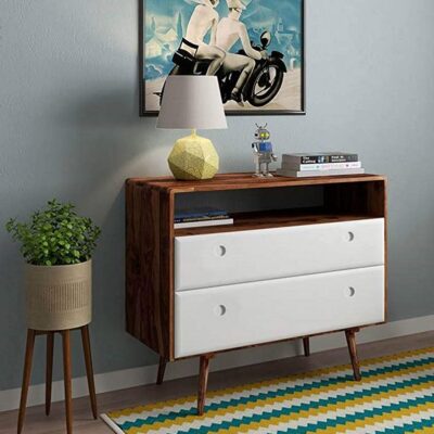 Solid Sheesham Wood Chest of Drawers in Teak Finish