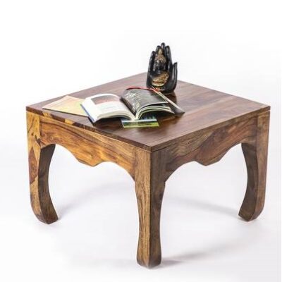 Solid Wood Square Coffee Table in Teak Finish