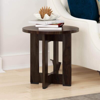 Sheesham Wood Bedside End Table in Rustic Finish