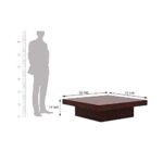 Sheesham Wood Square Centre Coffee Table for Living Room (Mahogany Finish) - Image 3