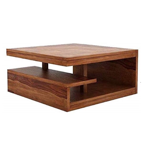 Sheesham Wood Square Centre Coffee/Tea Table for Living Room in Teak Finish - Image 3