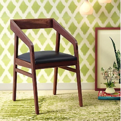 Solid Sheesham Wood Multipurpose Chair for Living Room in Teak Finish