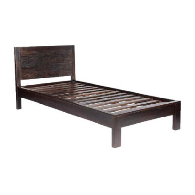 Solid Sheesham Wood Single Size Bed Without Storage for Bed Room in Walnut Finish