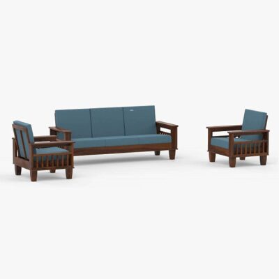 Sheesham Wood 5 Seater Sofa Set for Living Room Home Office (Mahogany Finish)