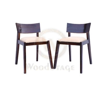 Solid Sheesham Wood Dining Chairs Set of 2 in Mahogany Finish