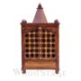 Solid Sheesham Wood Pooja Temple with Double Door & Drawer (Natural Honey Finish)