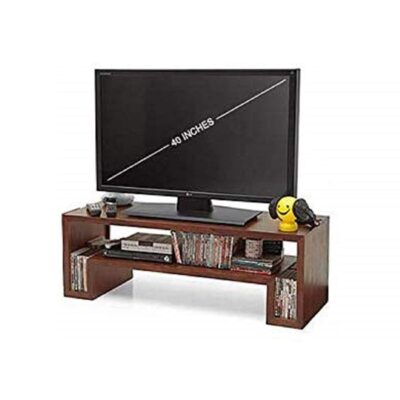 Solid Sheesham Wood Tv Unit Stand Cabinet for Living Room in Teak Finish