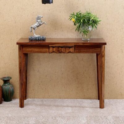 Wooden Console Side Table Furniture for Living Hall in Honey Finish