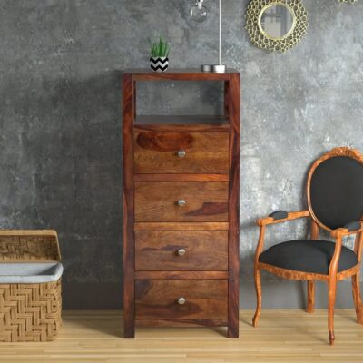 Solid Sheesham Wood Chest of Drawers for Home (Provincial Teak Finish)