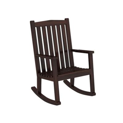 Solid Sheesham Wood Rocking Chair with Arms for Home Garden Outdoor (Walnut Finish)