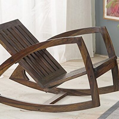 Solid sheesham Wood Standard Rocking Chair for Living Room (Walnut Finish)