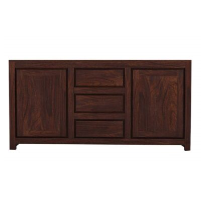 Sheesham Wood Sideboard Cabinet with Drawer for Home Living Room (Walnut Finish)