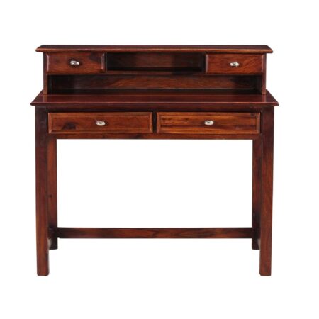 Solid Sheesham Wood Study Table with Drawers in Honey Oak Finish ...