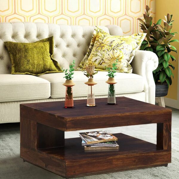 Solid Sheesham Wood Center Coffee/Tea Table (Provincial Teak Finish)