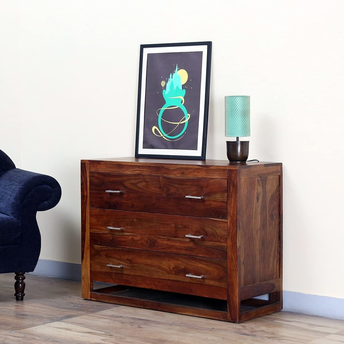 Solid Sheesham Wood Chest of Drawers (Teak Finish) – Furniture Online ...