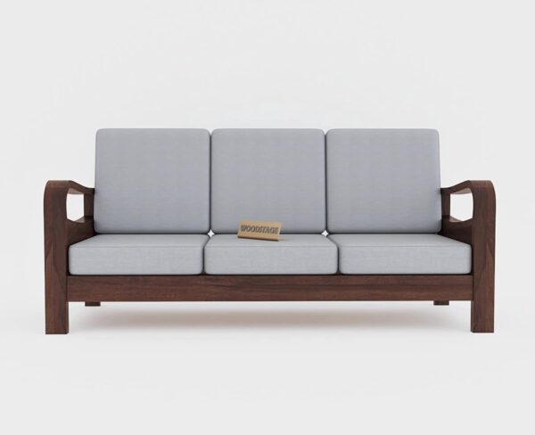 Solid Sheesham Wood 5 Seater Sofa Set for Living Room - Walnut Finish - Image 3