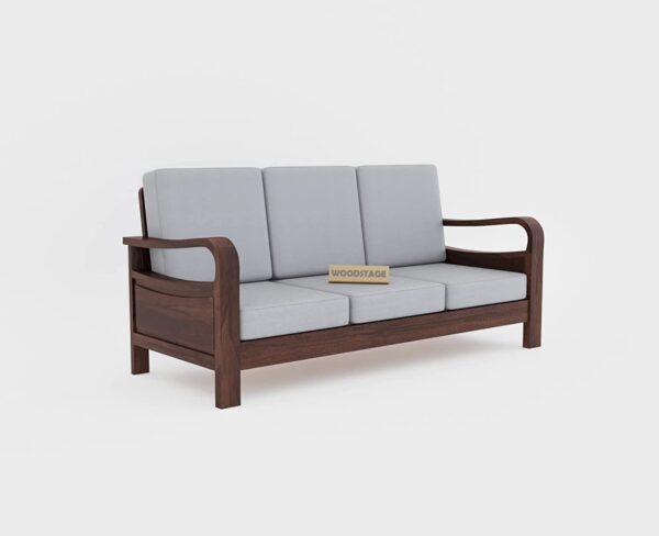 Solid Sheesham Wood 5 Seater Sofa Set for Living Room - Walnut Finish - Image 4