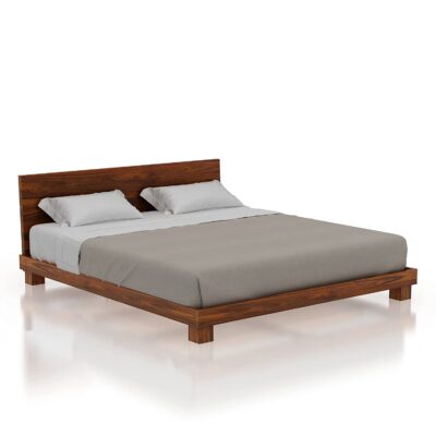 Solid Sheesham Wood Queen Size Bed with Without Storage For Living Room (Brown Finish)