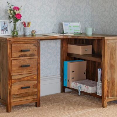 Solid Wood Study Table for Students with Storage for Home & Office
