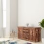 Wooden Sideboard cabinet with Drawers for Living Room in Rustic Teak Finish