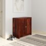 Solid Wood Shoe Rack Shoe Cabinet with Shelf Storage for Living Storage in (Walnut Finish)