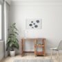 Wooden Study Table with Shelf Storage for Living & Study Room in Teak Finish