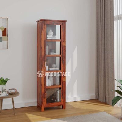 Wooden Bookshelf with Shelf Storage for Study Room in Natural Finish